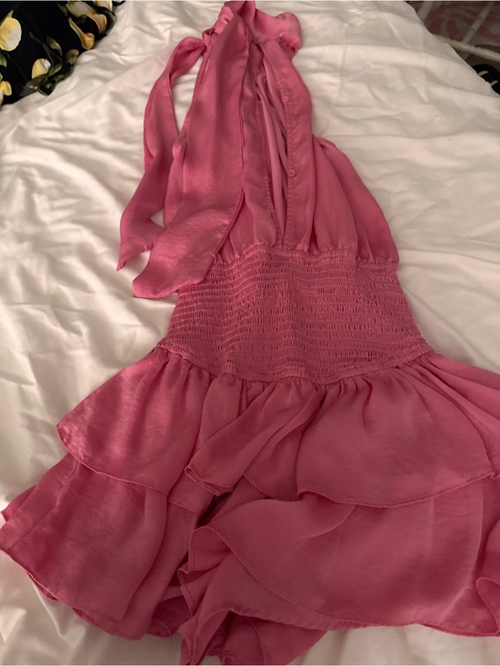 Dresses & Skirts - Pink Ruffled Halter Mini Dress